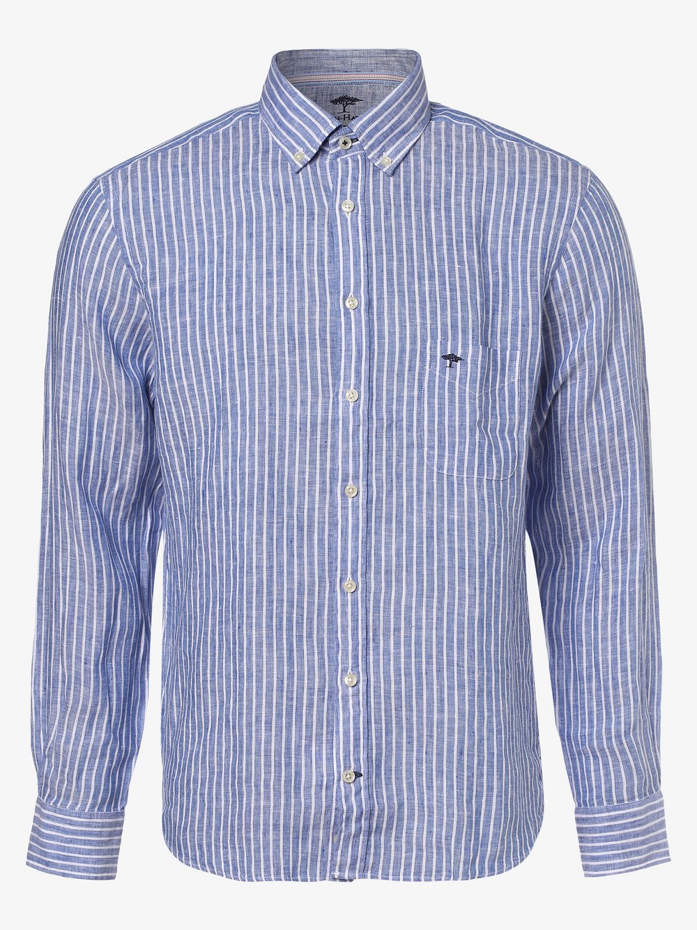 Fynch-Hatton - Męska koszula lniana, niebieski
