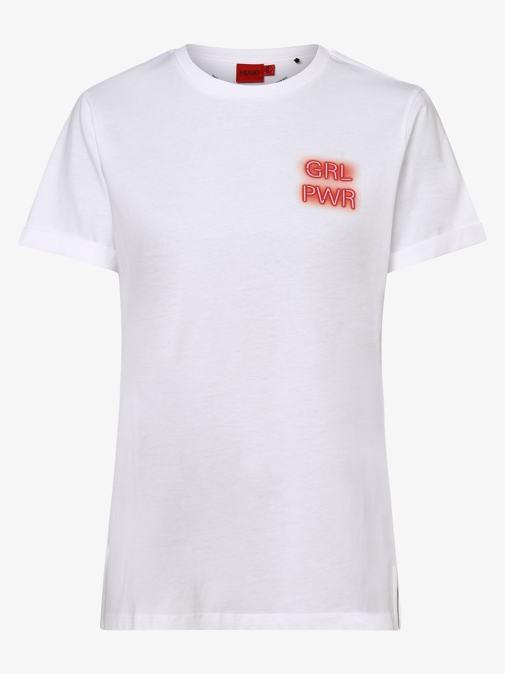 HUGO - T-shirt damski – Dibiusa, biały