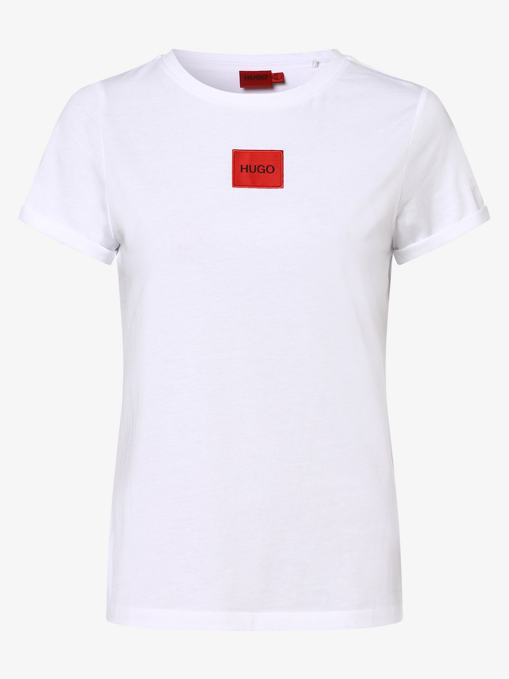 HUGO - T-shirt damski – The SlimTee_redlabel, biały