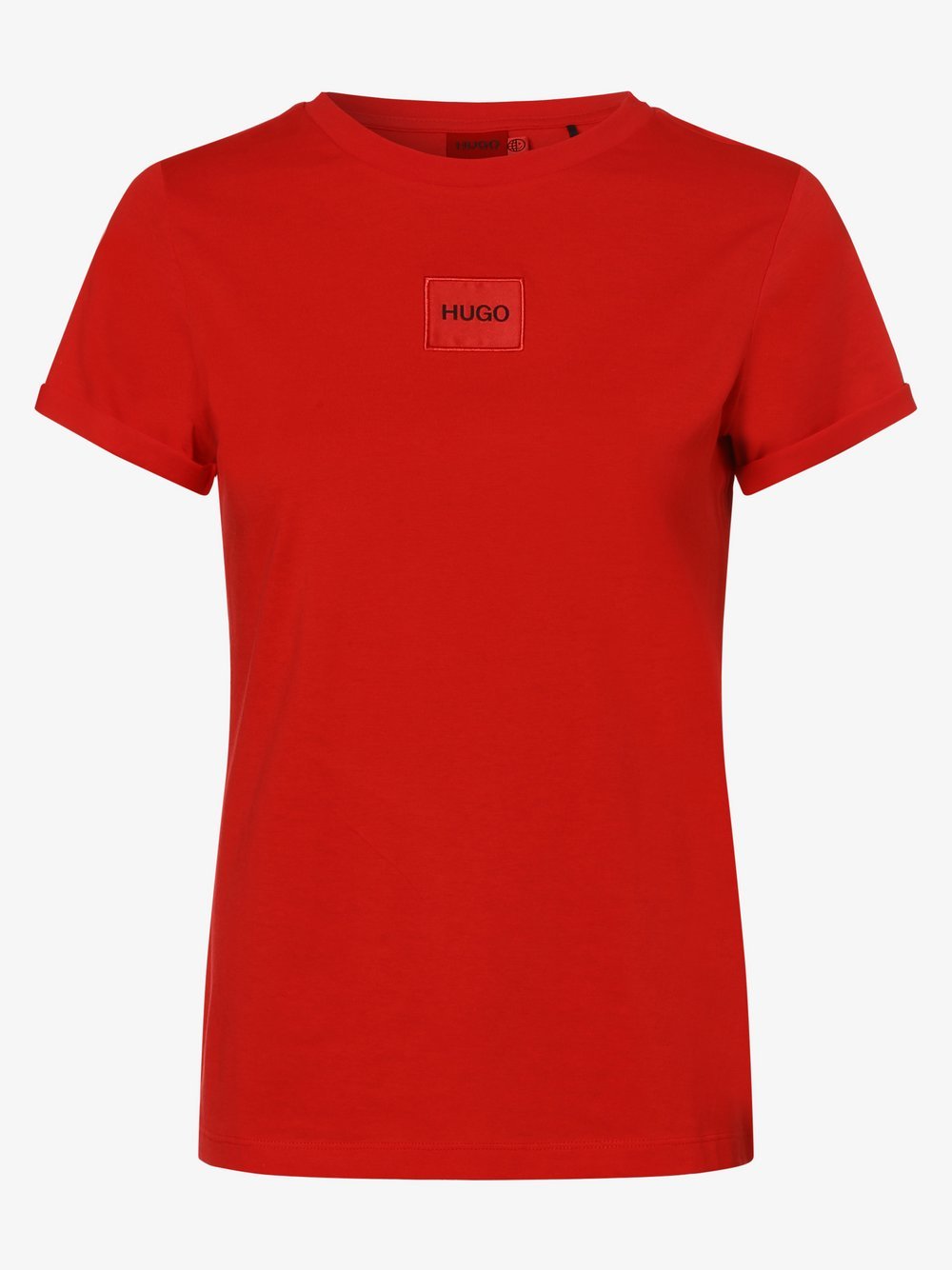 HUGO - T-shirt damski – The SlimTee_redlabel, czerwony