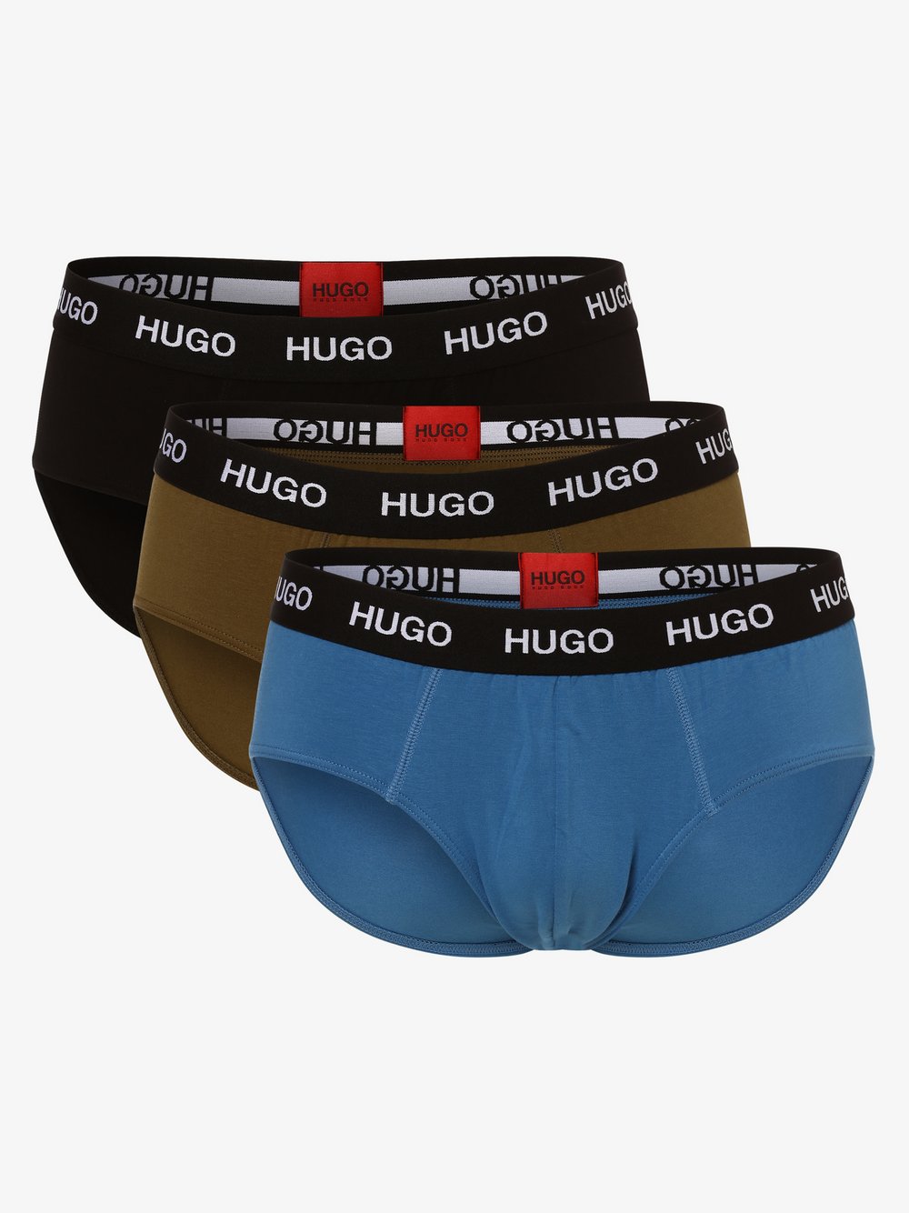 HUGO - Slipy męskie pakowane po 3 szt., zielony