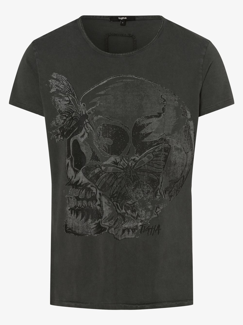 Tigha - T-shirt męski – Skull & Butterflies, biały