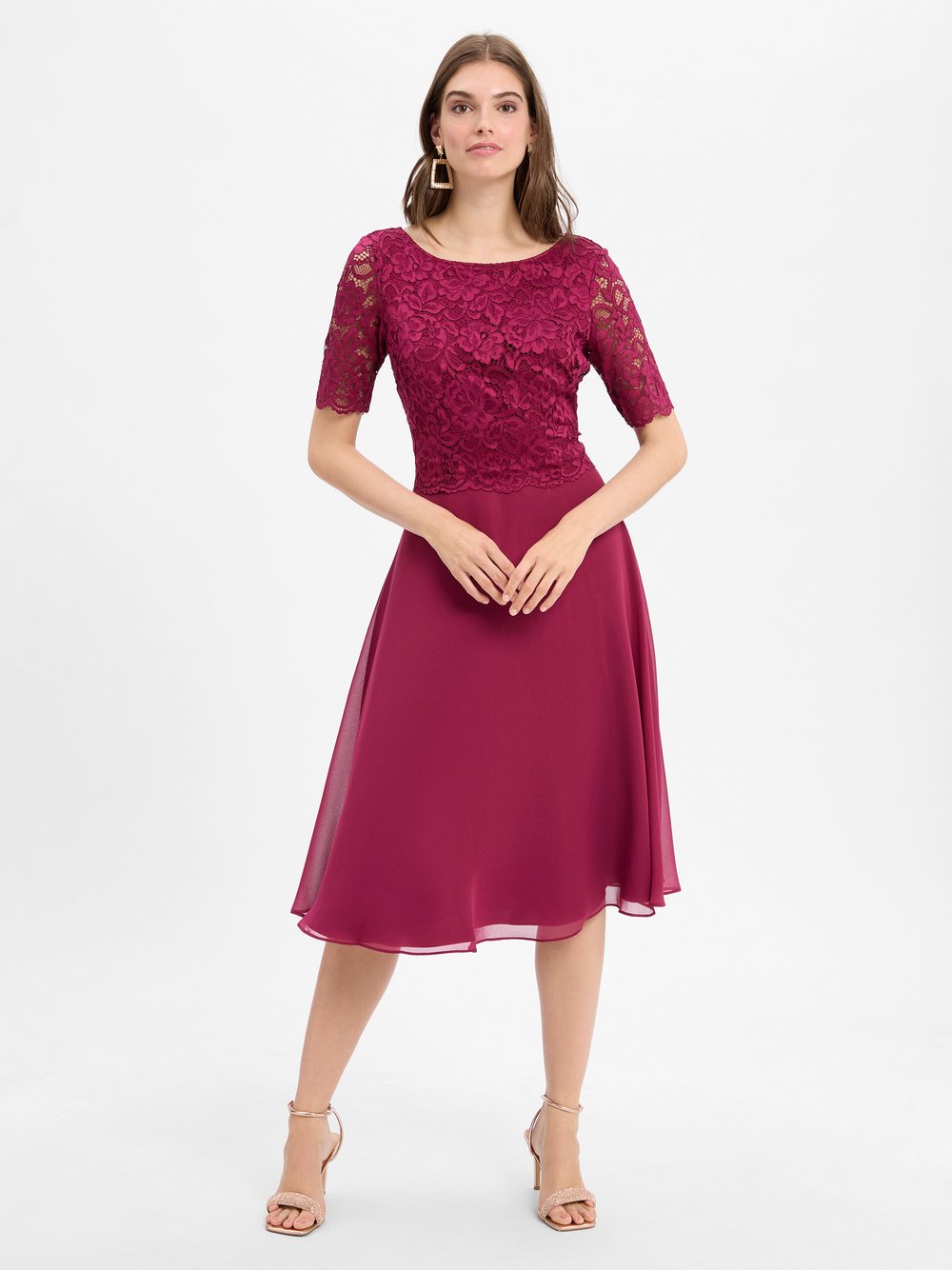 Vera Mont Abendkleid Damen Spitze rot, 38