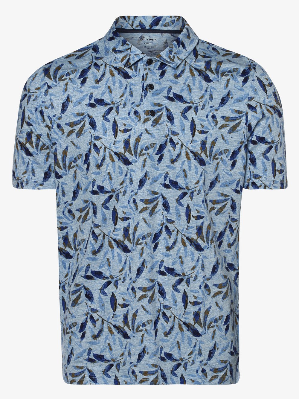 Olymp Level Five - Męska koszulka polo z mieszanki lnu, niebieski