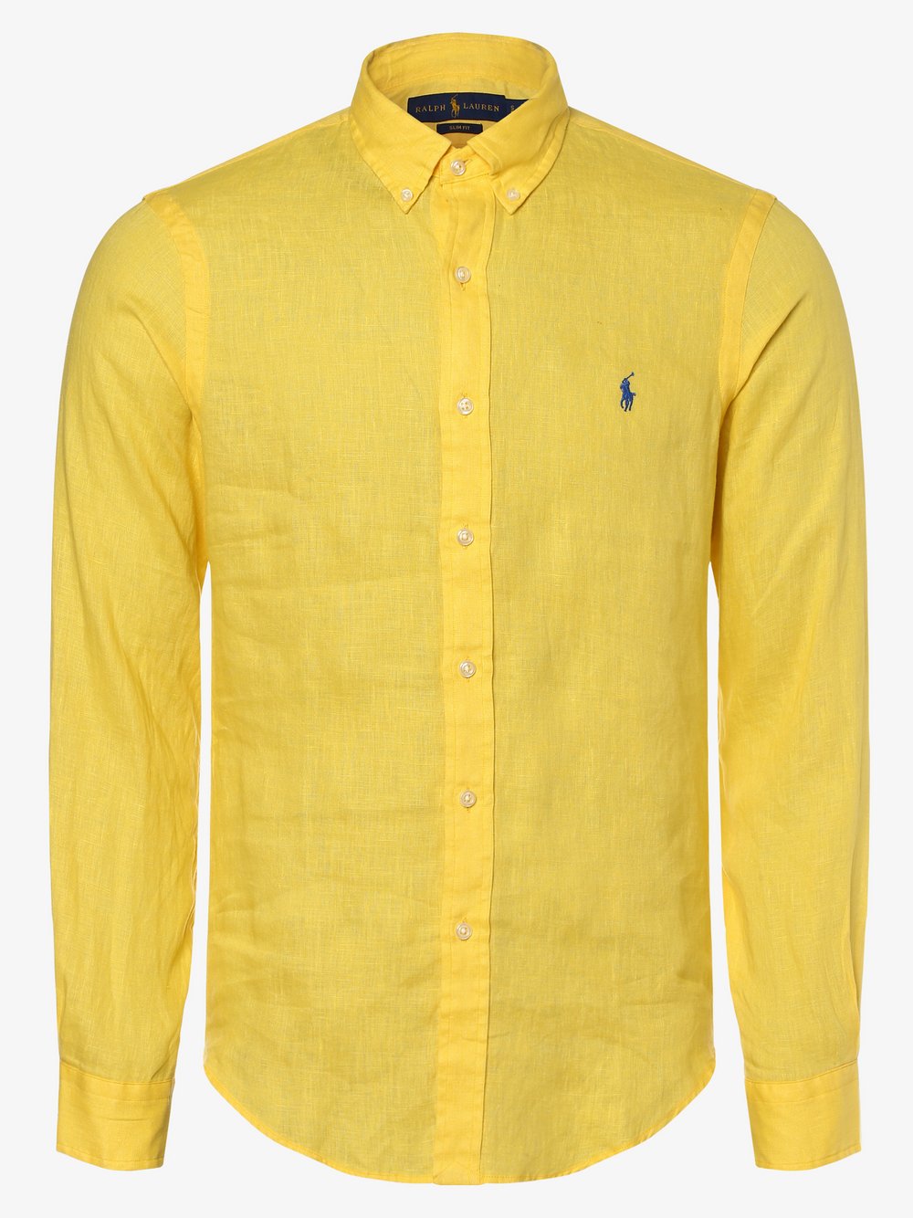 Polo Ralph Lauren - Męska koszula lniana – Slim Fit, żółty