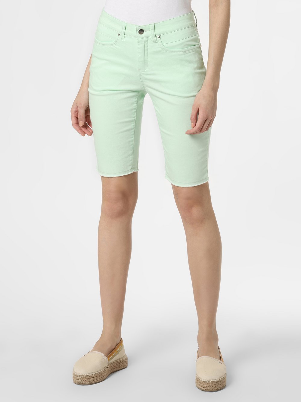 Olivia - Damskie krótkie spodenki jeansowe, zielony