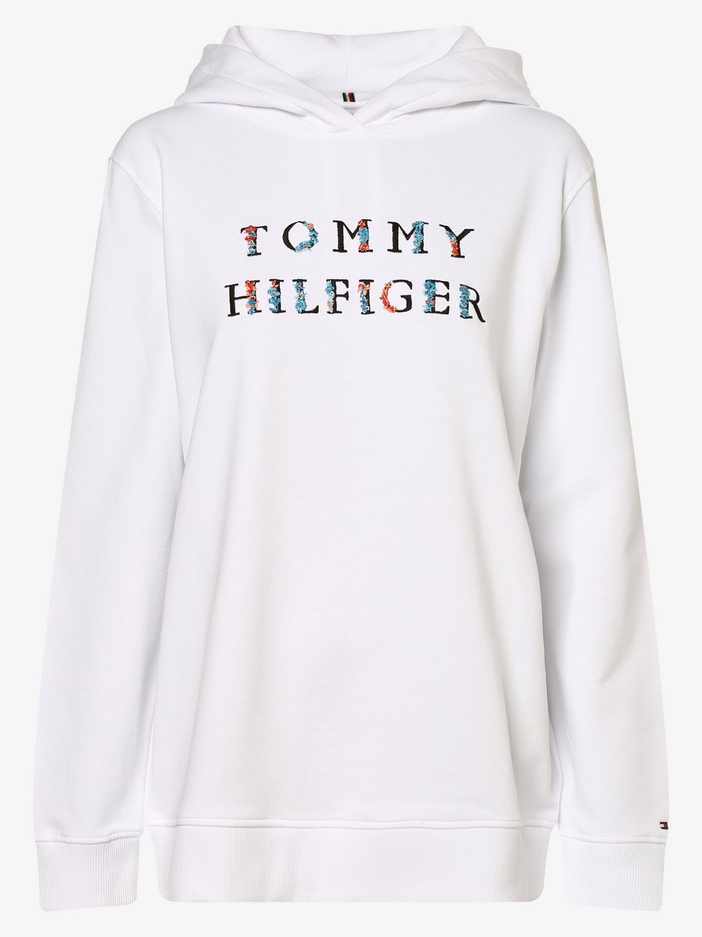 Tommy Hilfiger - Damska bluza z kapturem, biały