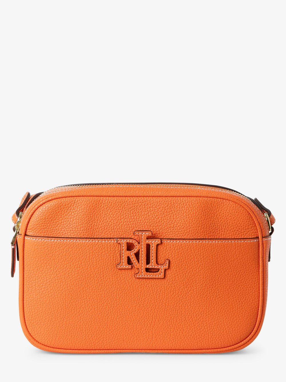Lauren Ralph Lauren - Damska torba na ramię ze skóry, pomarańczowy