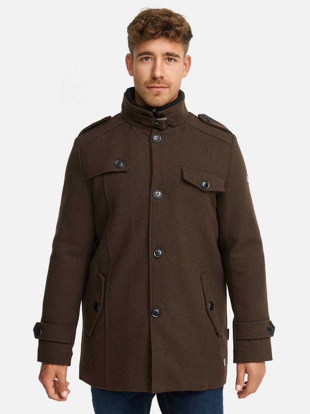 Thumbnail - Indicode Mantel Herren Wolle braun, XL