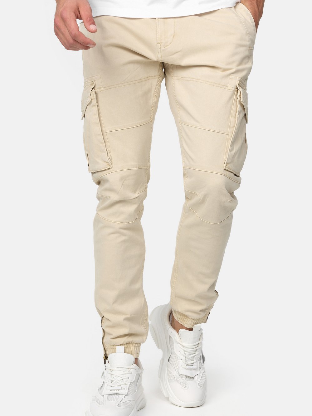 Indicode Cargohose Herren Baumwolle beige, XXL