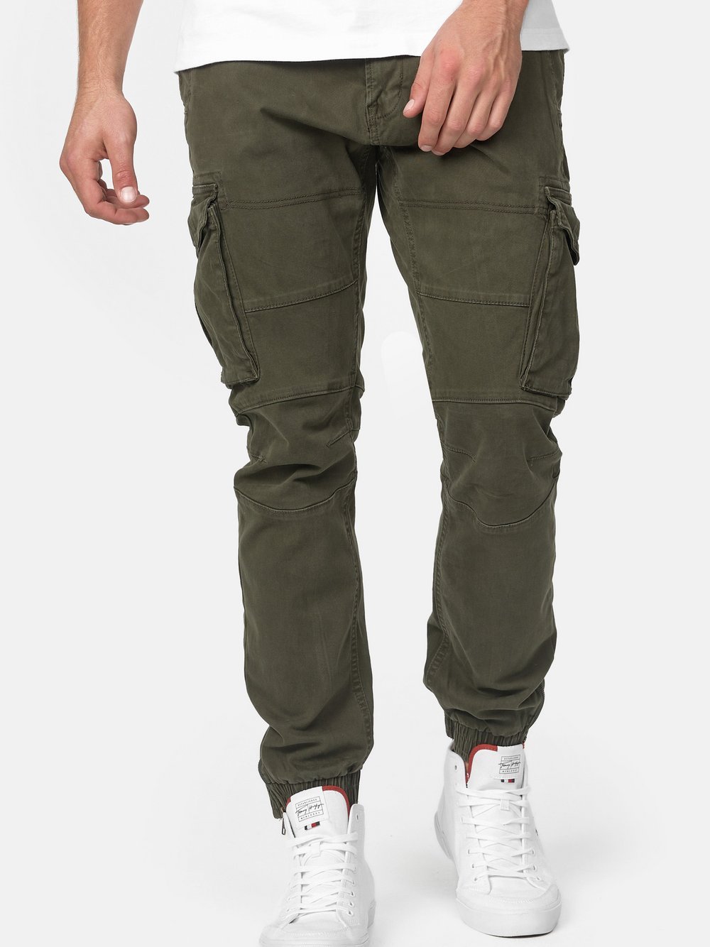 Indicode Cargohose Herren Baumwolle grün, L