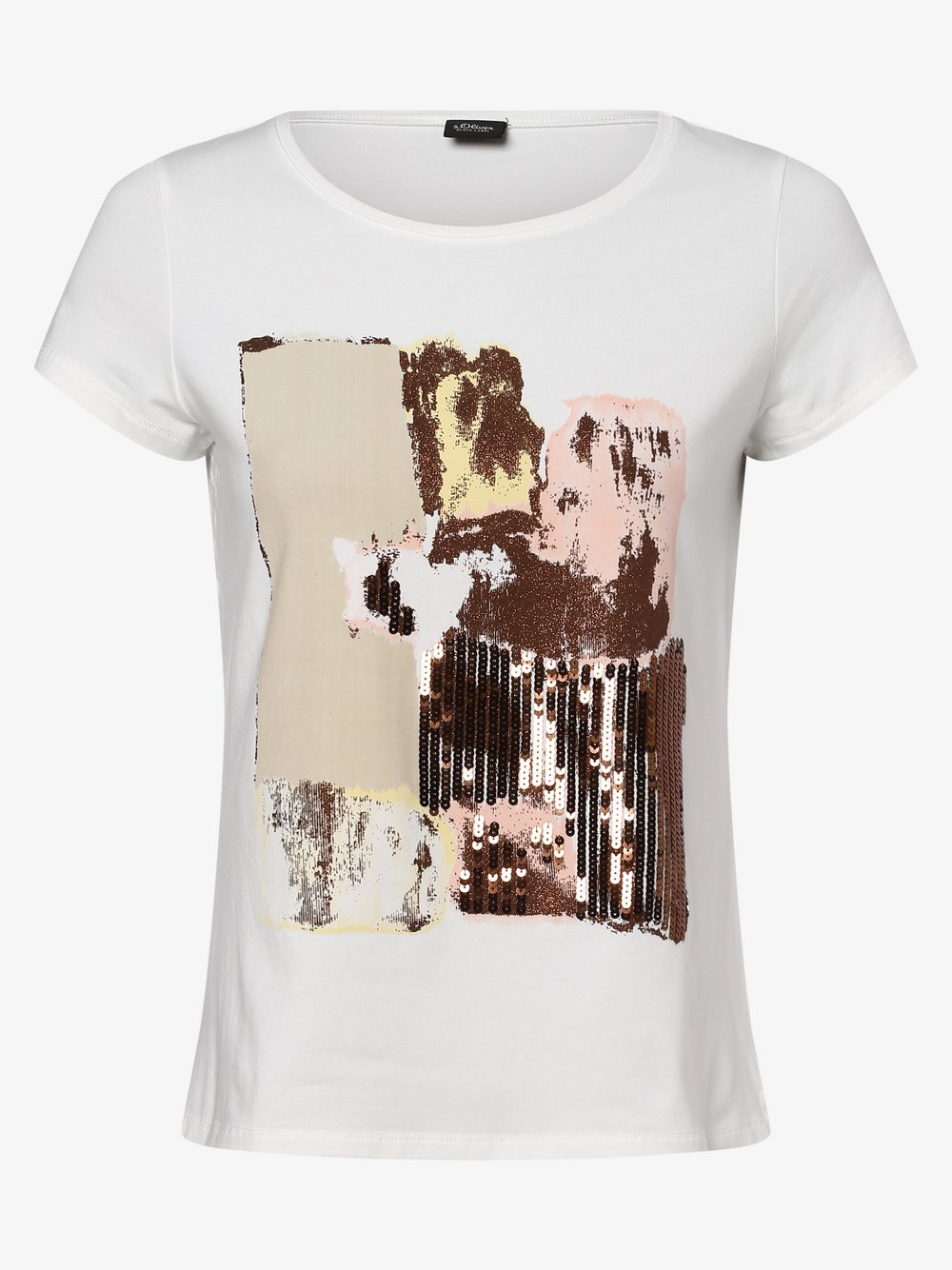 S.Oliver BLACK LABEL - T-shirt damski, beżowy