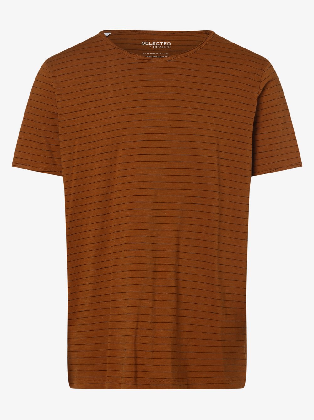 Selected - T-shirt męski – SLHMorgan, brązowy