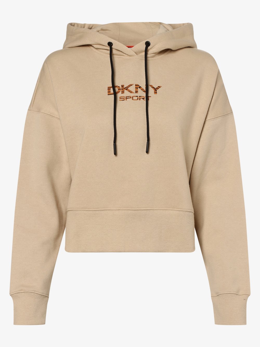DKNY - Damska bluza z kapturem, beżowy