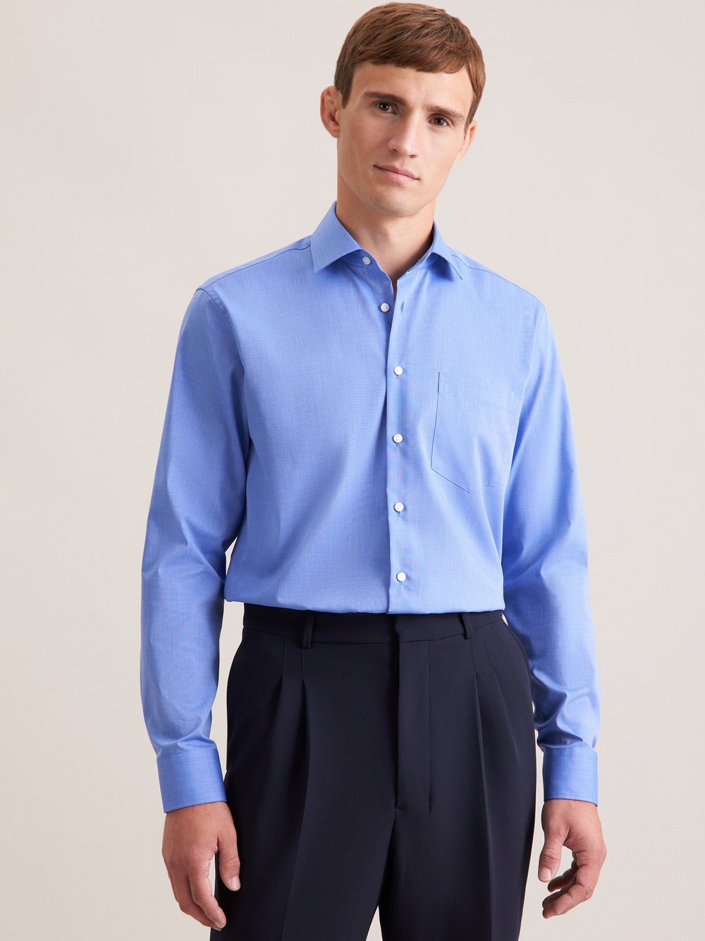 Thumbnail - Seidensticker Business Hemd Herren Regular Fit Baumwolle blau, 48