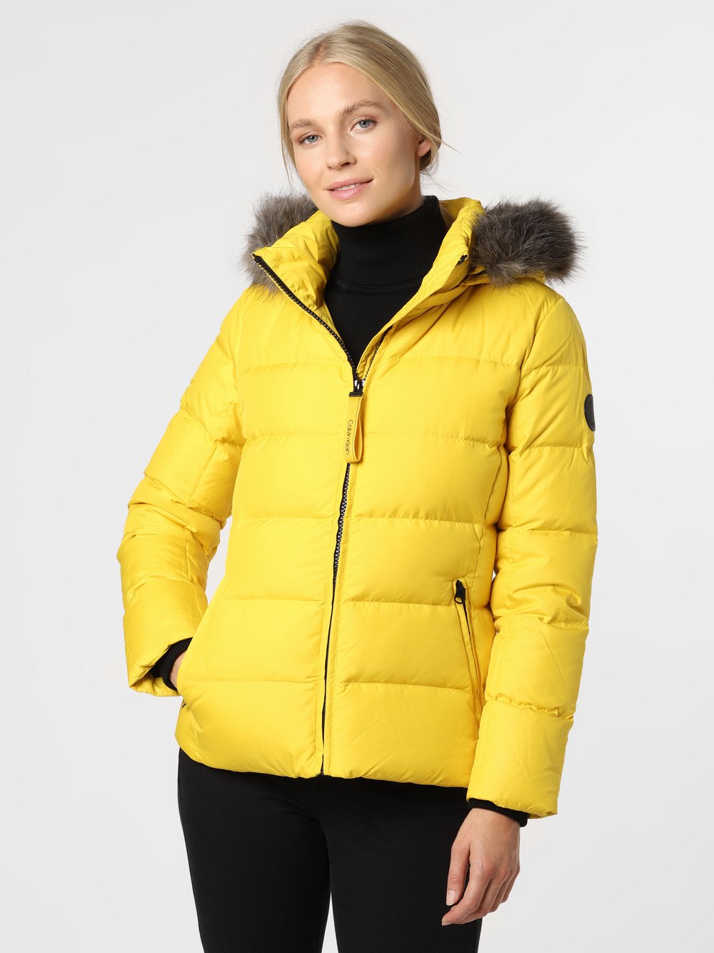 Calvin Klein - Damska kurtka puchowa, żółty