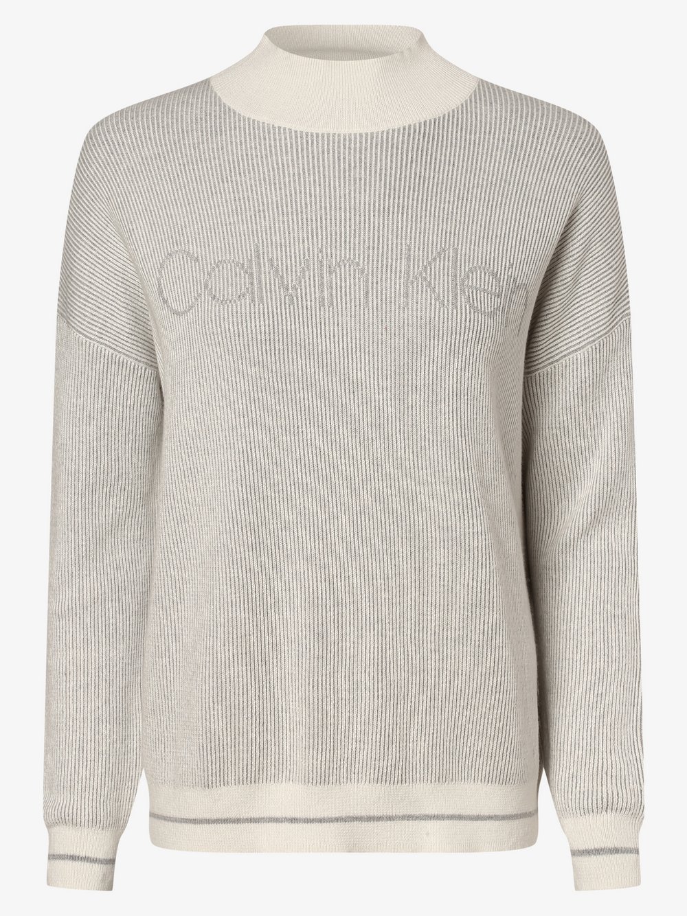 Calvin Klein - Sweter damski z dodatkiem kaszmiru, szary