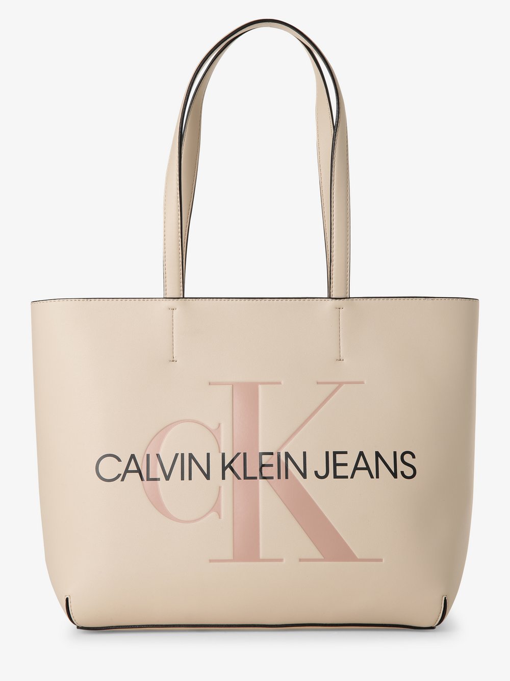 Calvin Klein Jeans - Damska torba shopper, beżowy