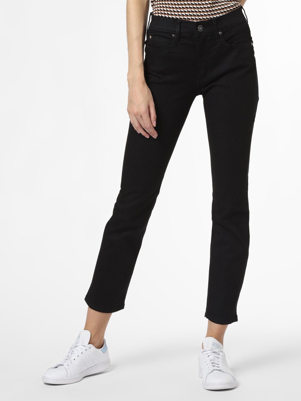 Calvin Klein Spodnie Kobiety Sztuczne włókno czarny jednolity, 26-30