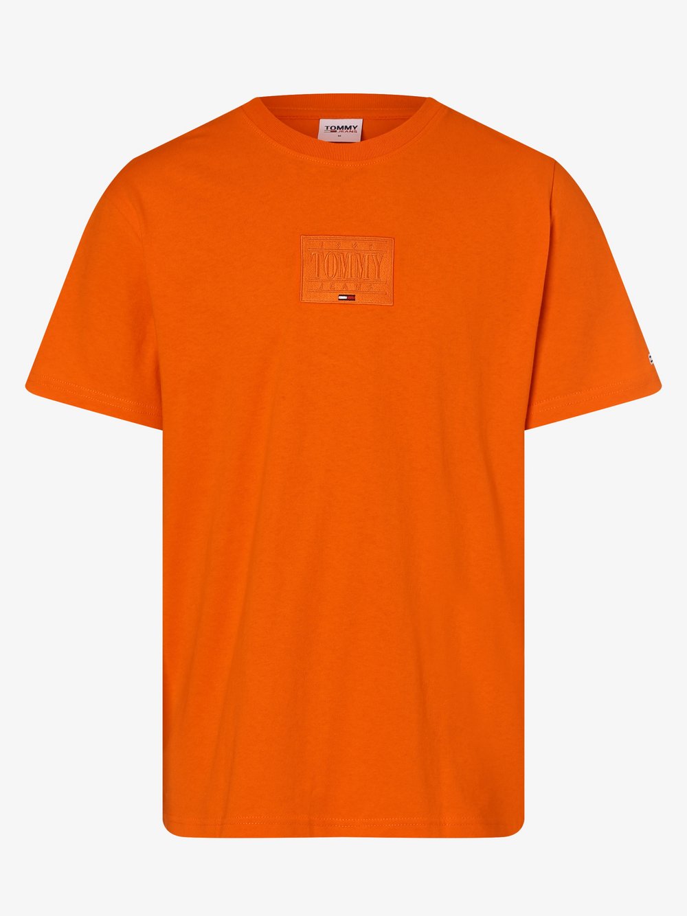 Tommy Jeans - T-shirt męski, pomarańczowy