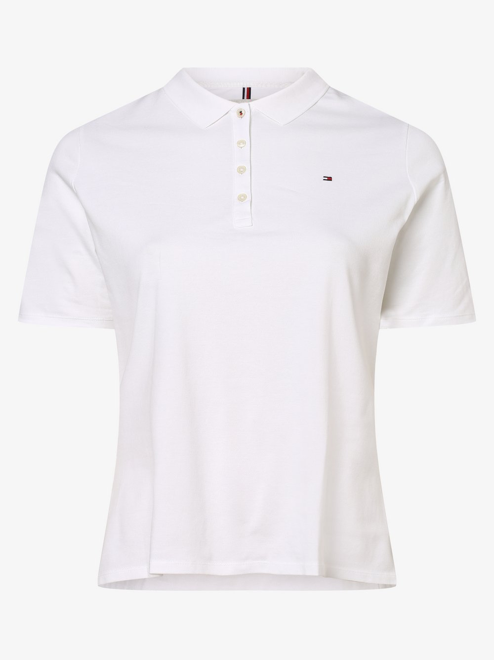 Tommy Hilfiger Curve - Damska koszulka polo – Curve, biały