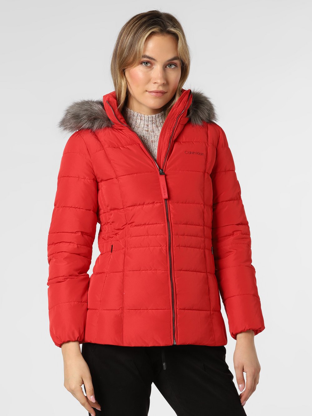 Calvin Klein - Damska kurtka pikowana, czerwony