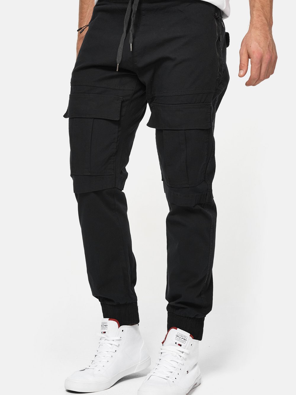 Indicode Cargohose Herren Baumwolle schwarz, XXL