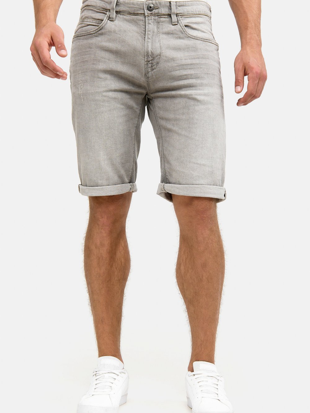 Indicode Jeans Shorts Herren Baumwolle grau, S