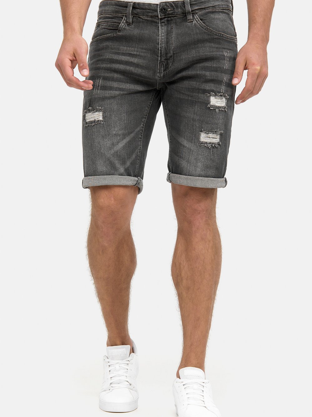 Indicode Jeans Shorts Herren Baumwolle grau, M