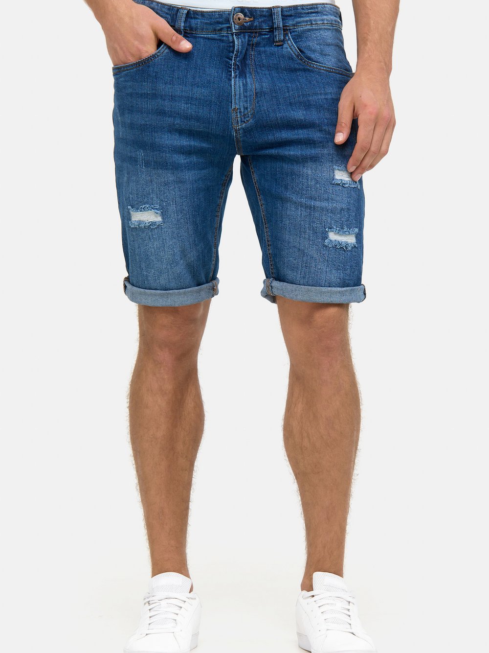 Indicode Jeans Shorts Herren Baumwolle blau, XXXL