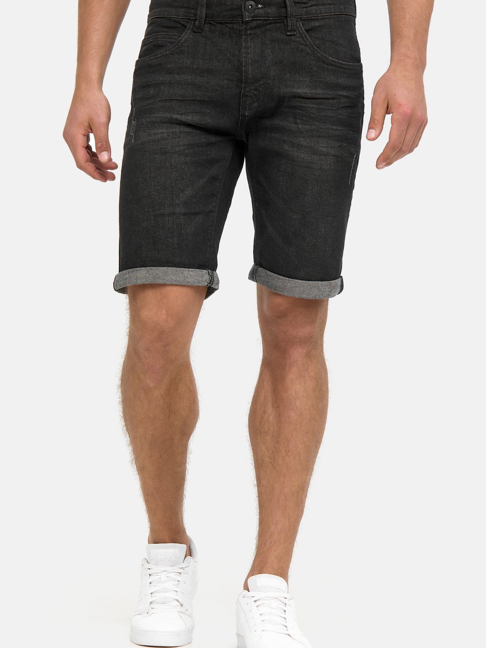 Indicode Jeans Shorts Herren Baumwolle schwarz, L