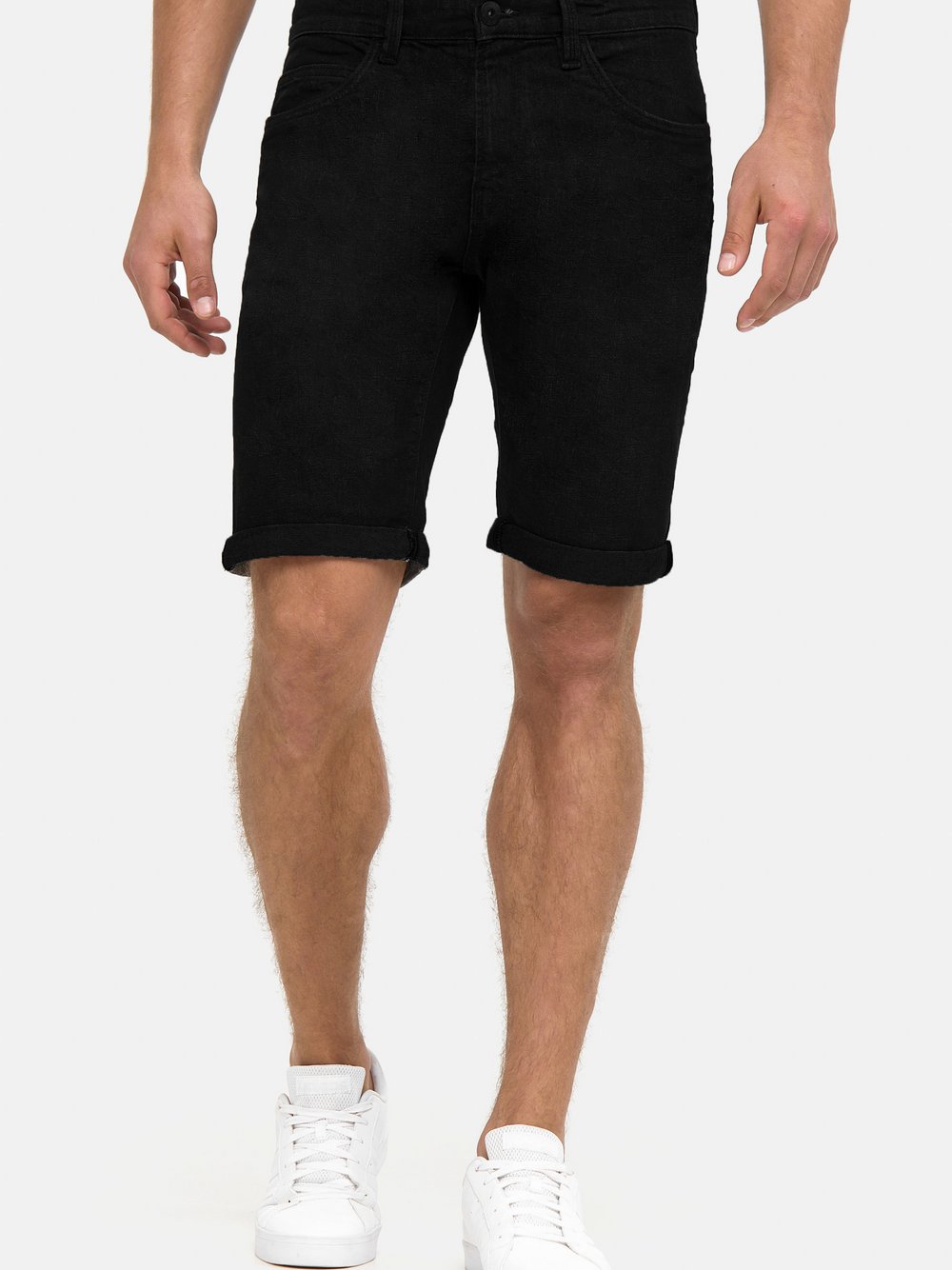 Indicode Jeans Shorts Herren Baumwolle schwarz, M