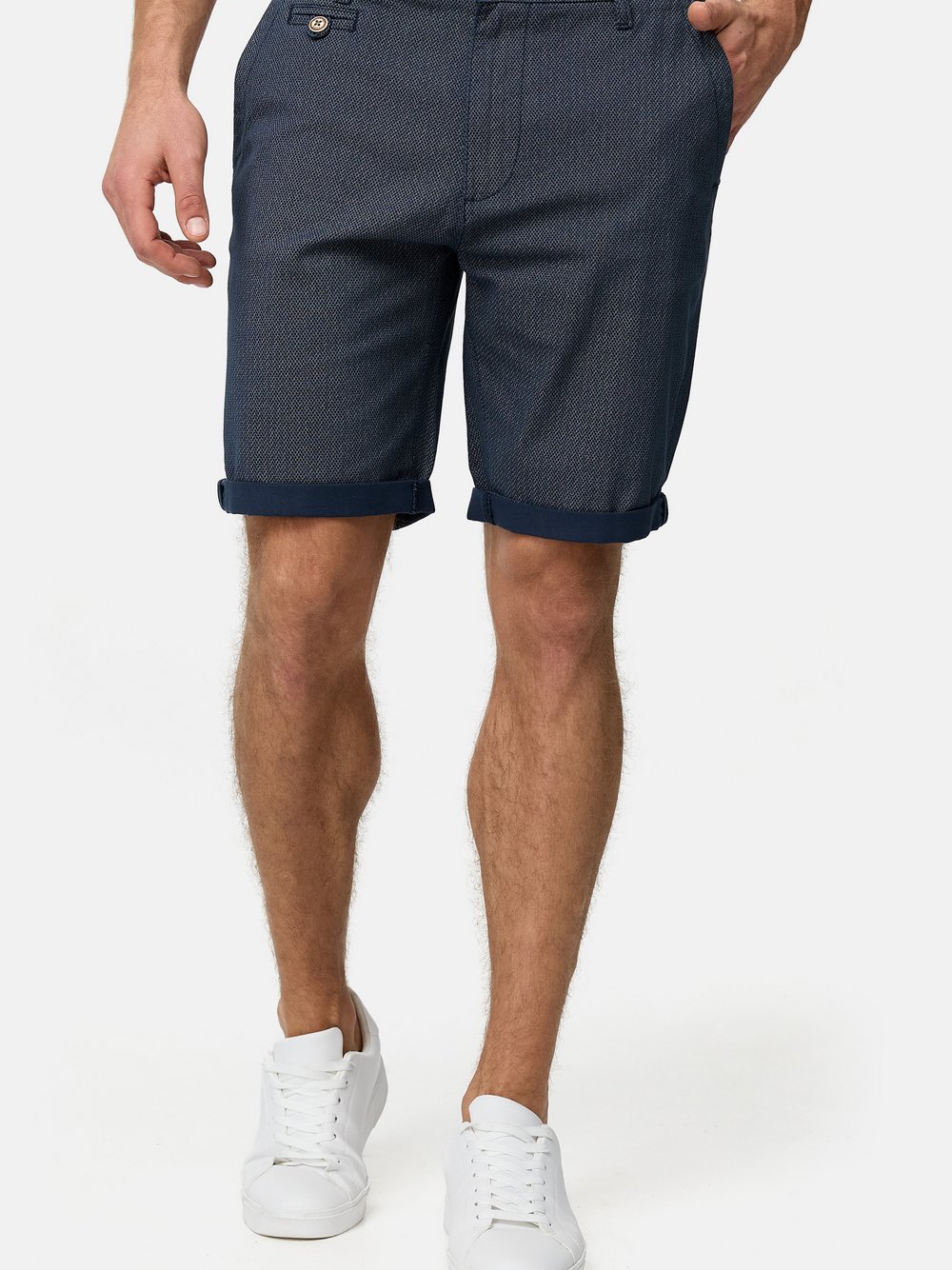 Indicode Chino Shorts Herren Baumwolle blau, XXXL