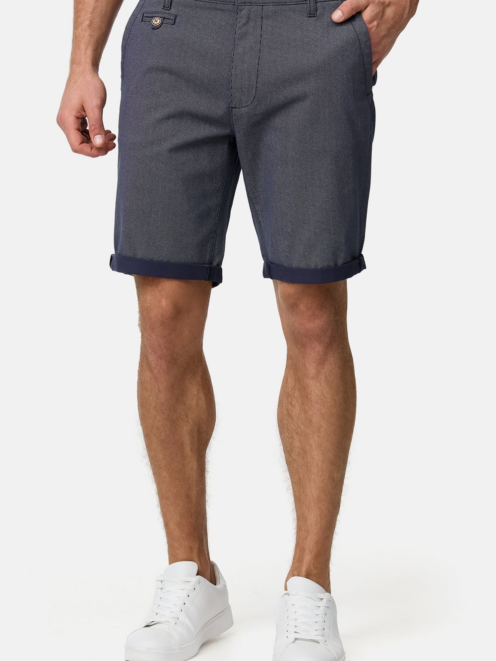 Indicode Chino Shorts Herren Baumwolle blau, S