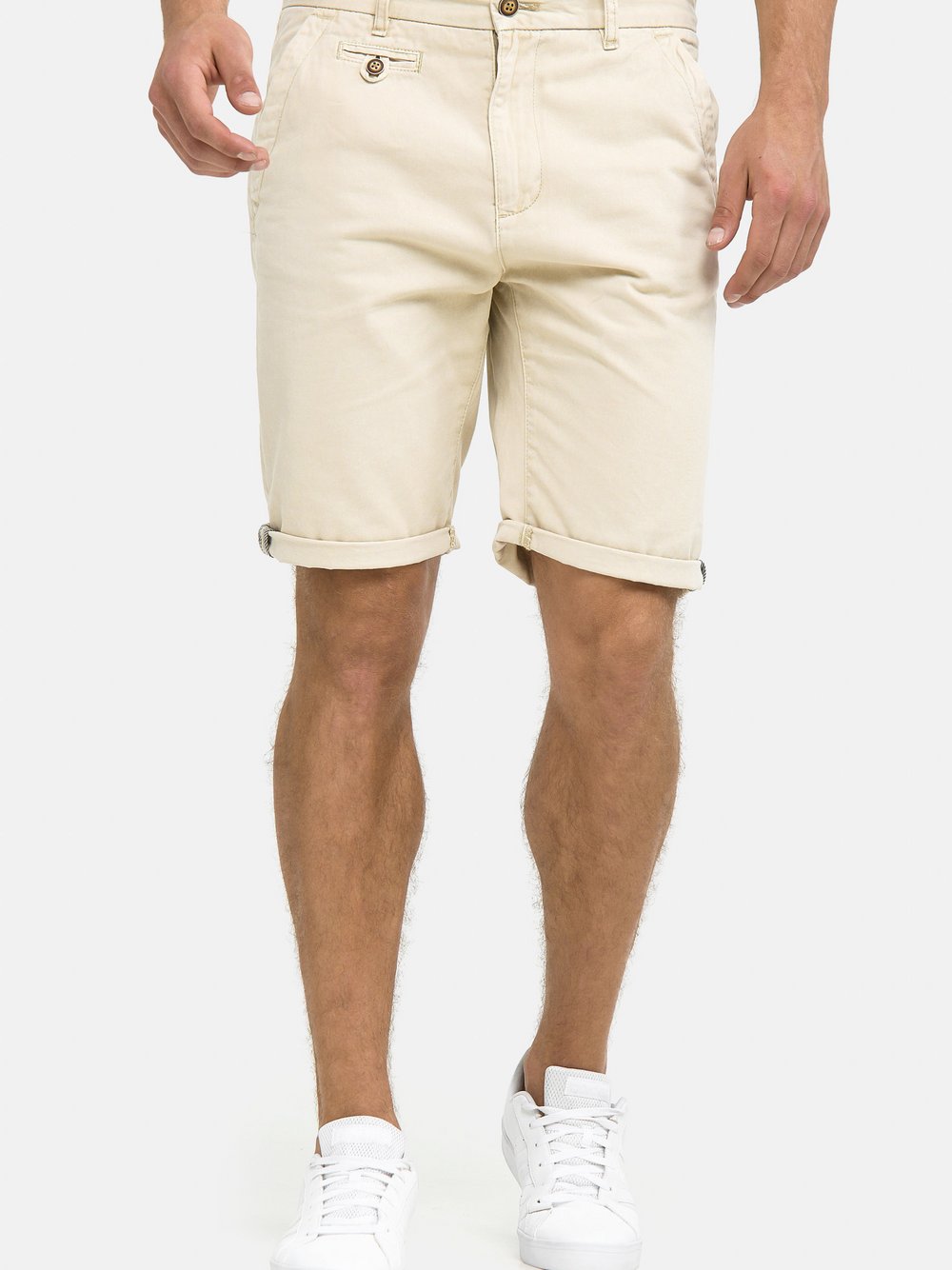 Indicode Chino Shorts Herren Baumwolle beige, XXL