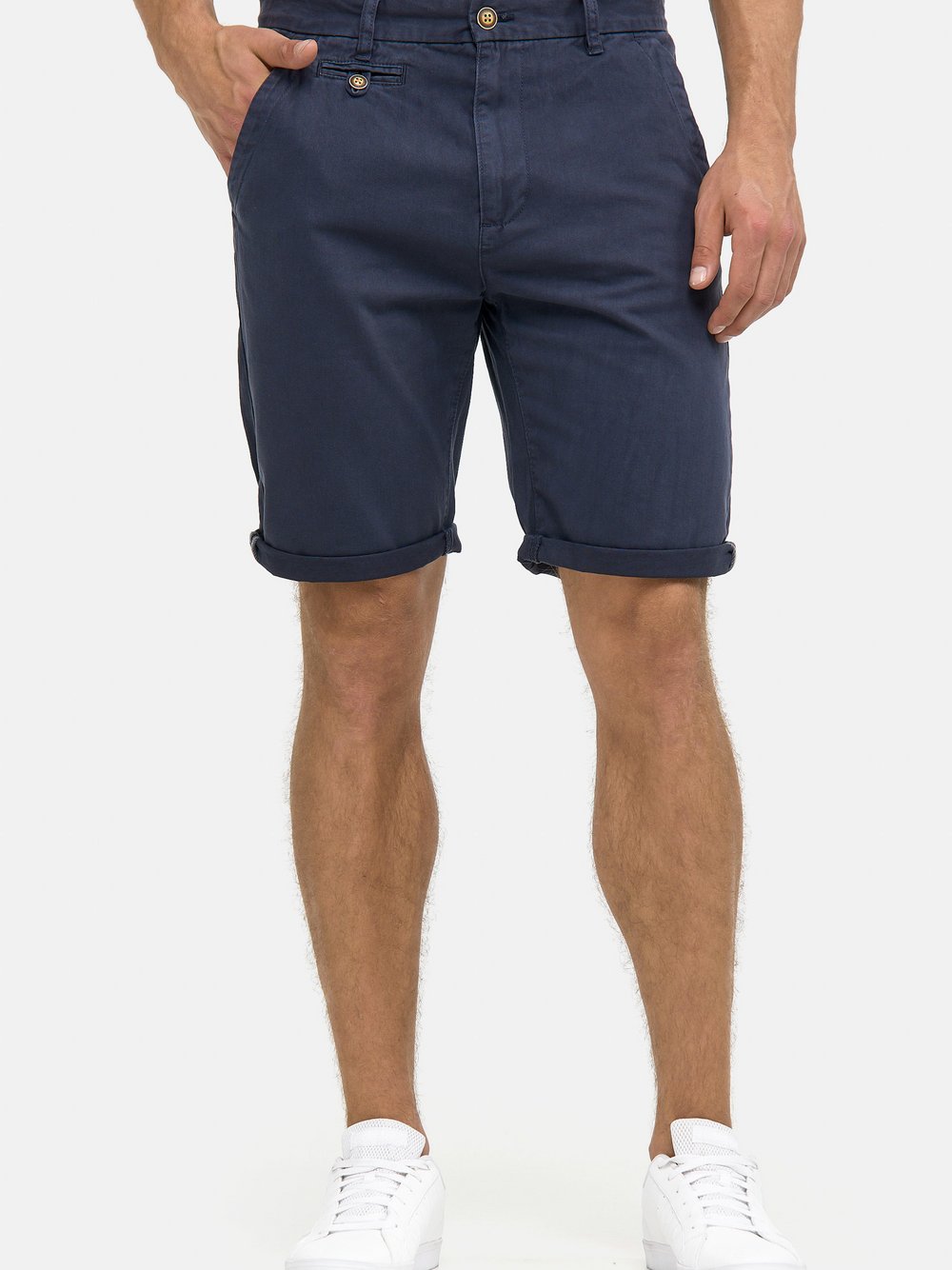 Indicode Chino Shorts Herren Baumwolle blau, XXXL