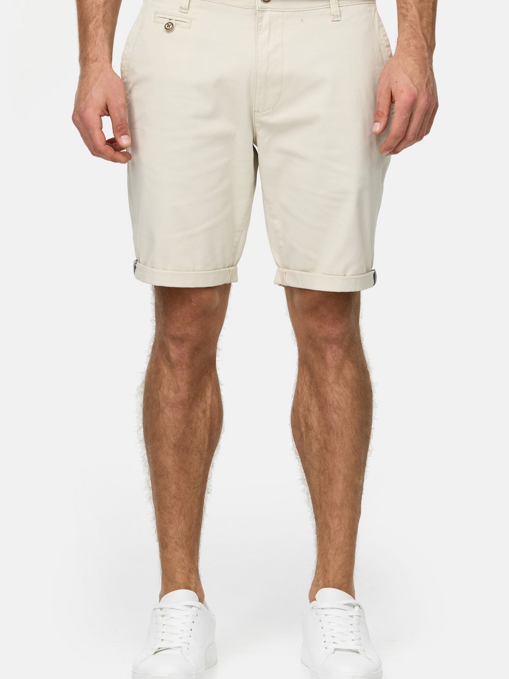 Indicode Chino Shorts Herren Baumwolle beige, L