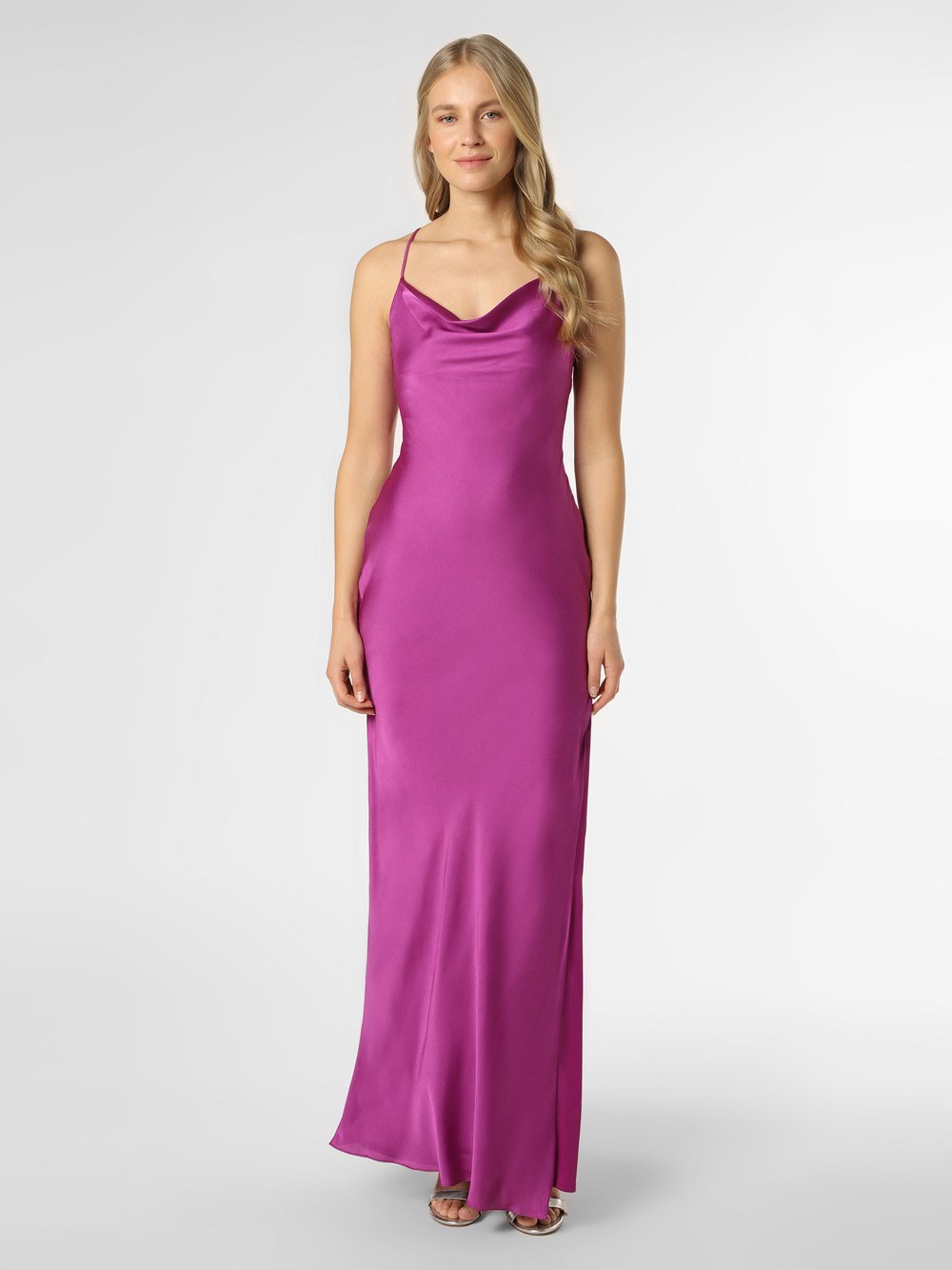 Unique - Damska sukienka wieczorowa z etolą, lila