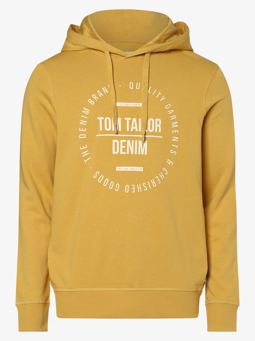 Tom Tailor Denim - Męska bluza z kapturem, żółty