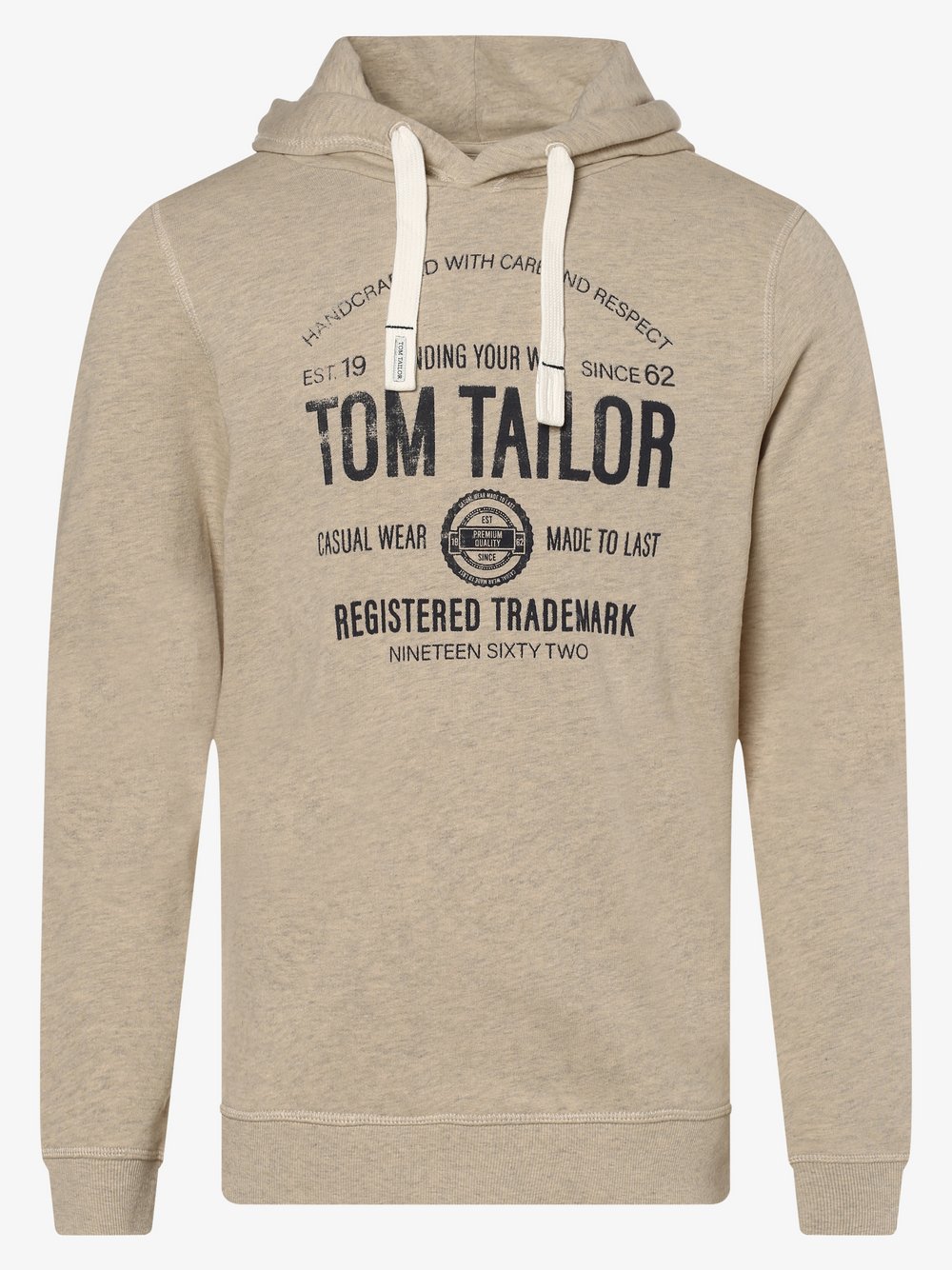 Tom Tailor - Męska bluza z kapturem, beżowy