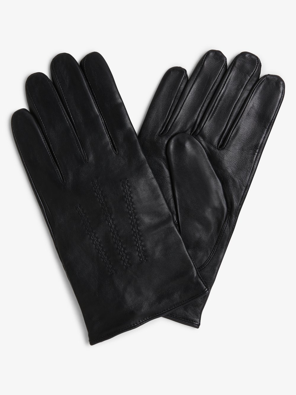 BOSS - Skórzane rękawiczki męskie – Hainz4, czarny