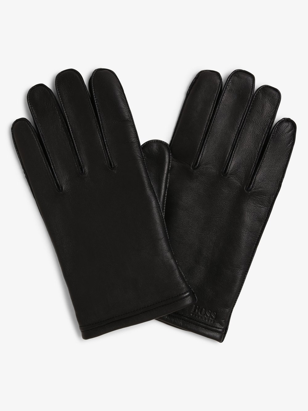 BOSS - Skórzane rękawiczki męskie – Kranton5-TT, czarny