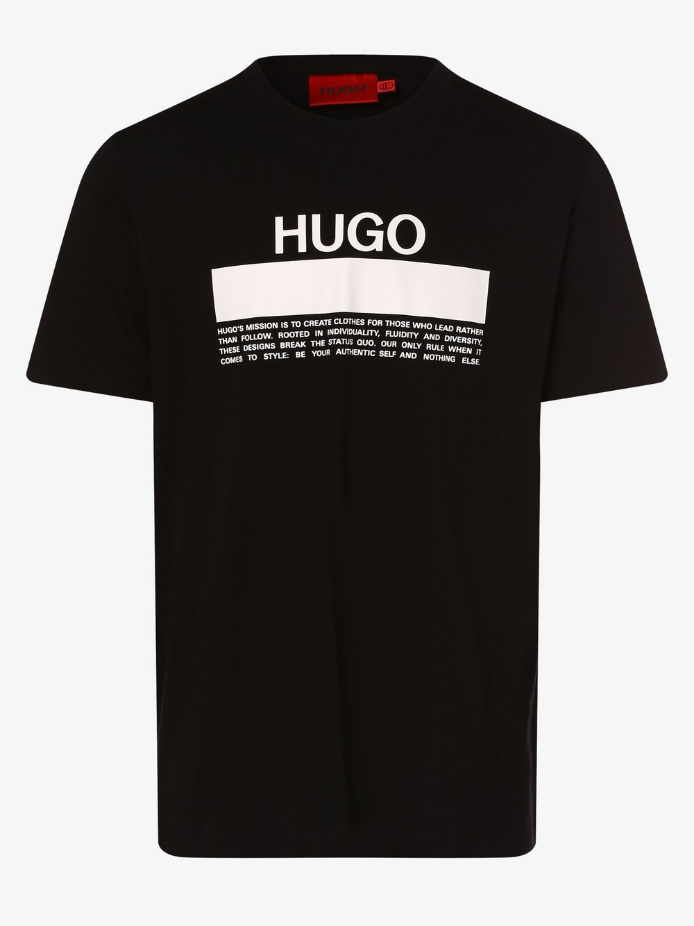HUGO - T-shirt męski – Daitai, czarny