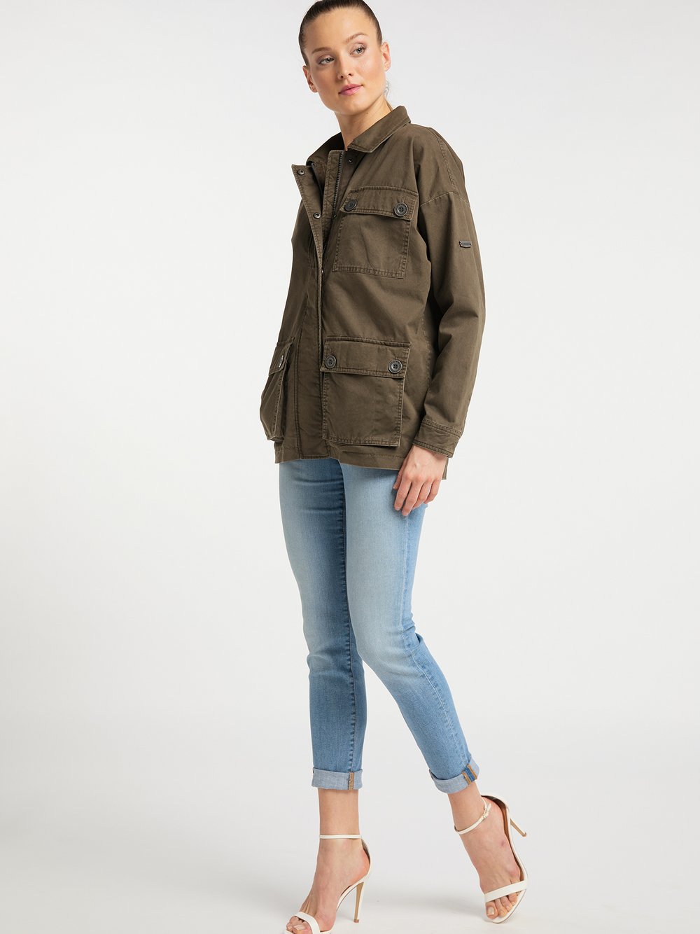 Dreimaster Leichte Jacke Damen Baumwolle grün, L