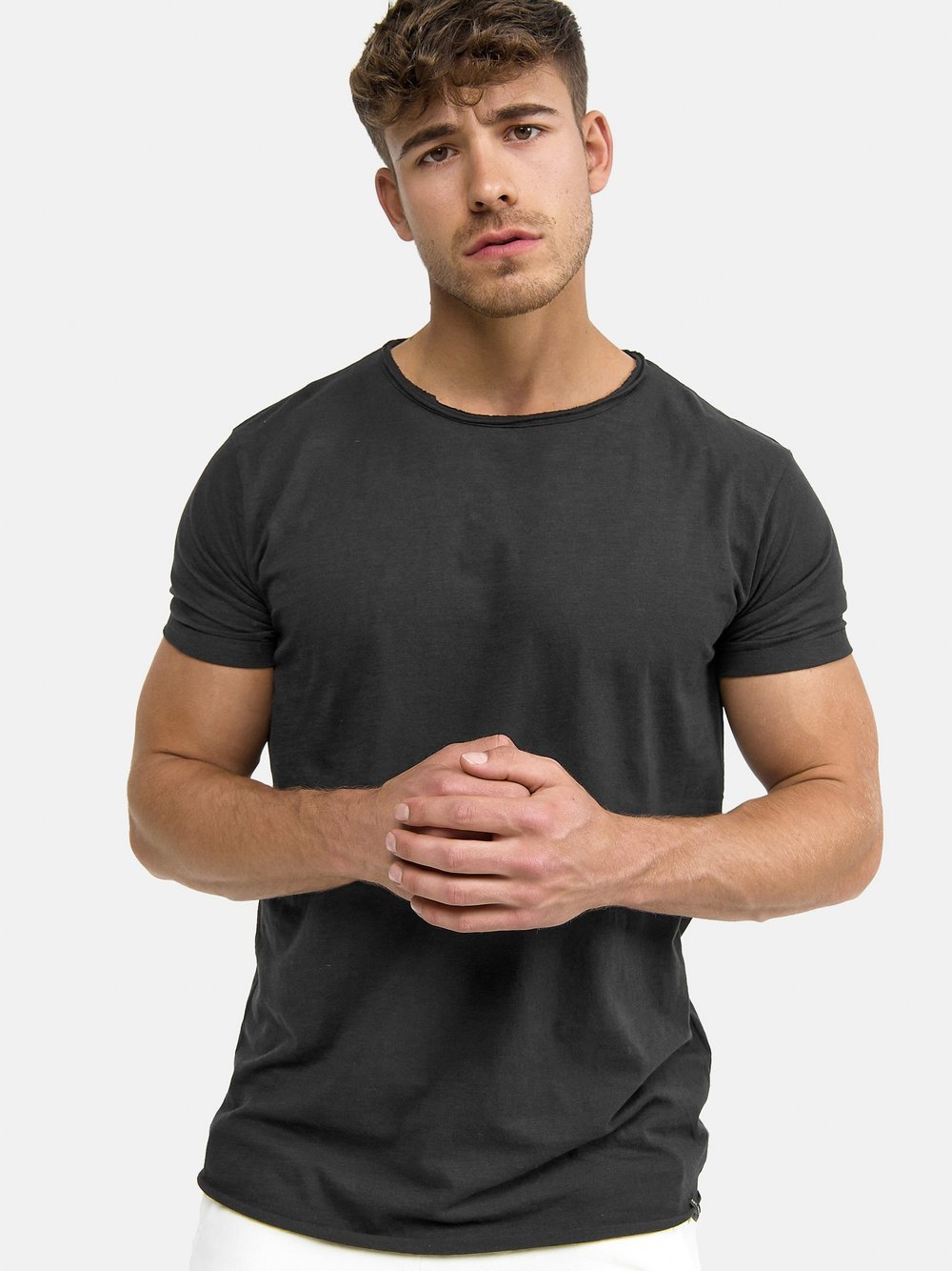 Indicode T-Shirt Herren Baumwolle grau, S