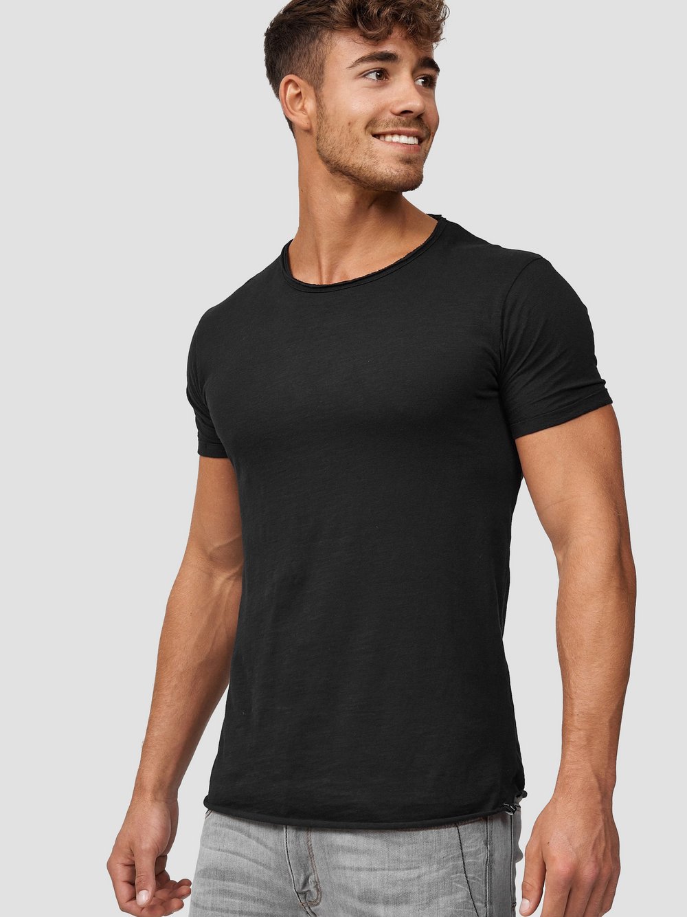 Indicode T-Shirt Herren Baumwolle schwarz, XXL