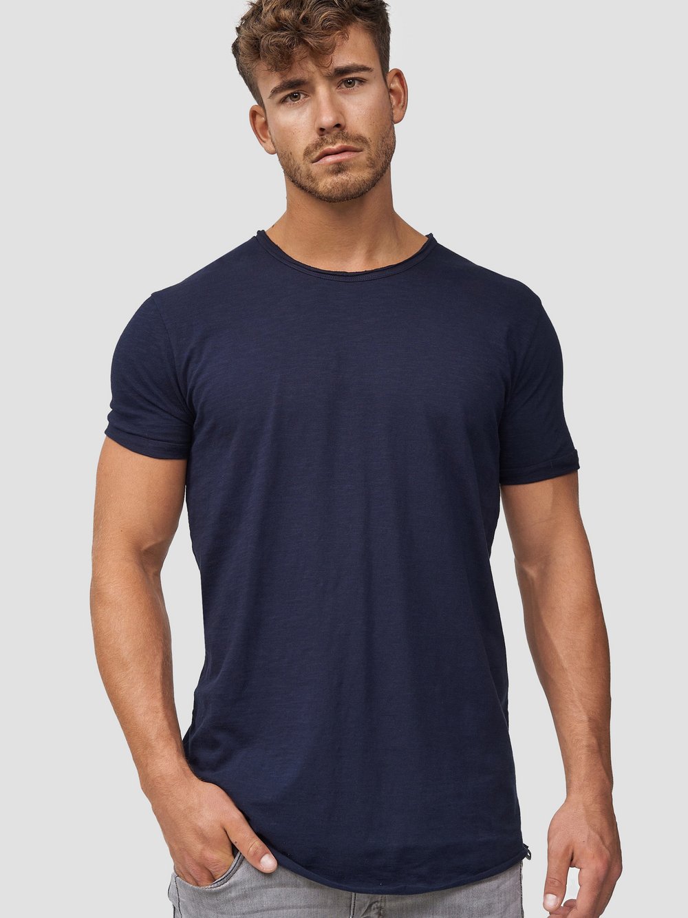 Indicode T-Shirt Herren Baumwolle blau, XL