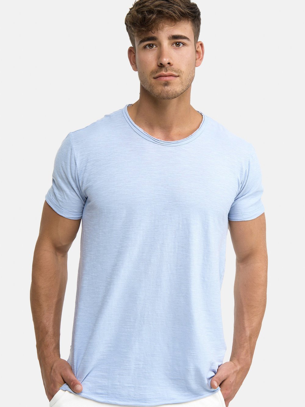 Indicode T-Shirt Herren Baumwolle blau, XL