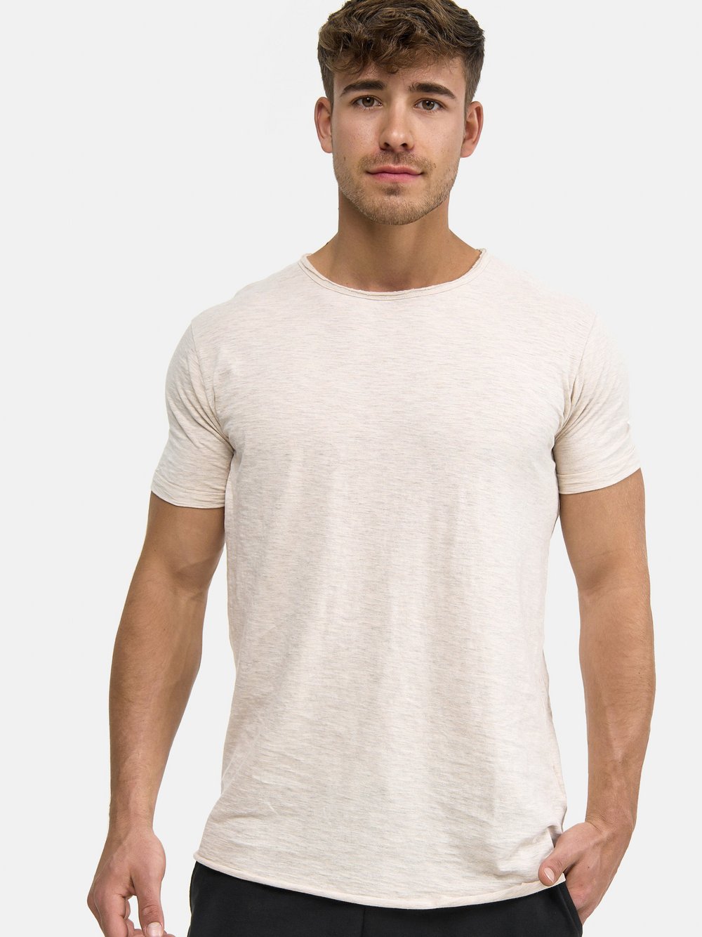 Indicode T-Shirt Herren Baumwolle beige, XL