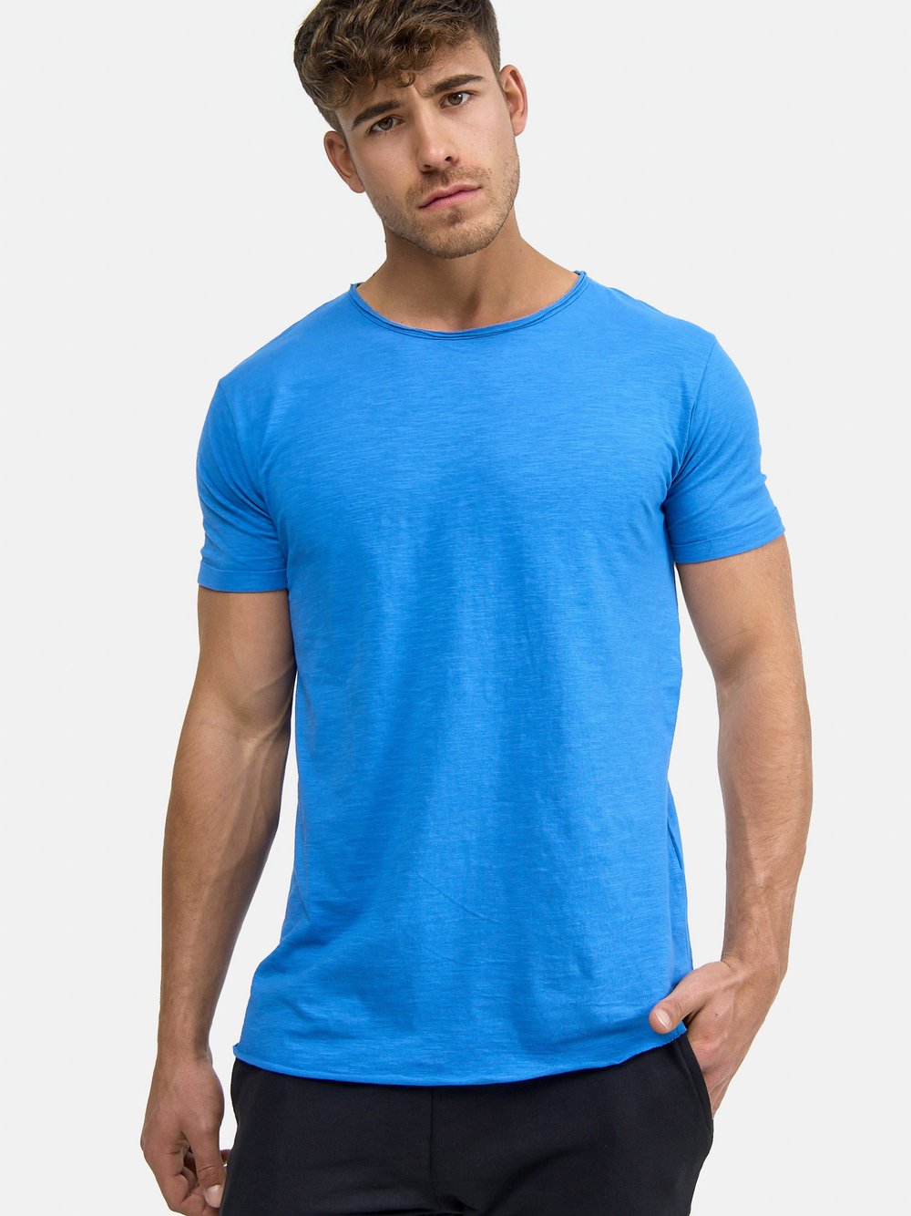 Indicode T-Shirt Herren Baumwolle blau, XL